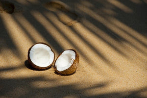 Coconuts on sand