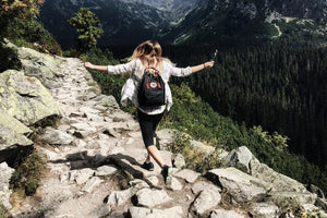 Girl walking on mountain
