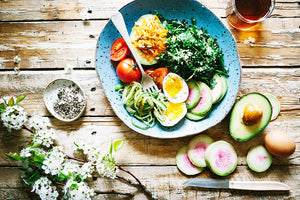 Plate with healthy food